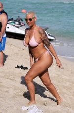 AMBER ROSE in Bikini at a Beach in Miami