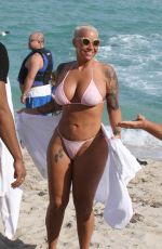 AMBER ROSE in Bikini at a Beach in Miami