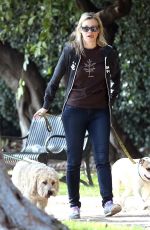 AMY SMART Walks Her Dog Out in Los Angeles