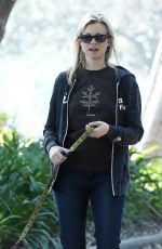 AMY SMART Walks Her Dog Out in Los Angeles