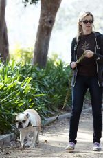 AMY SMART Walks Her Dog Out in Los Angeles