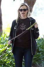 AMY SMART Walks Her Dog Out in Los Angeles