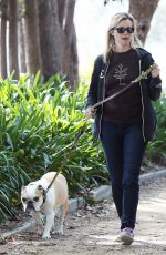 AMY SMART Walks Her Dog Out in Los Angeles