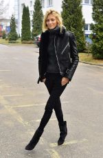 ANJA RUBIK Arrives at a Photo Studio in Warsaw