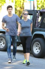 ASHLEY BENSON in Tights Leaves a Gym in Los Angeles