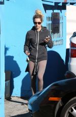 ASHLEY TISDALE Leaves Wundabar Pilates Class in Studio City