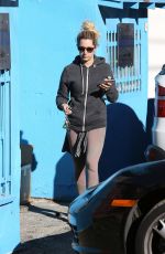 ASHLEY TISDALE Leaves Wundabar Pilates Class in Studio City