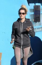 ASHLEY TISDALE Leaves Wundabar Pilates Class in Studio City