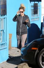 ASHLEY TISDALE Leaves Wundabar Pilates Class in Studio City