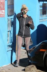 ASHLEY TISDALE Leaves Wundabar Pilates Class in Studio City