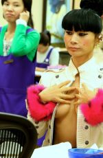 BAI LING at a Nail Salon in Beverly Hills