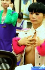 BAI LING at a Nail Salon in Beverly Hills
