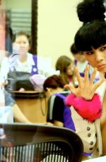 BAI LING at a Nail Salon in Beverly Hills