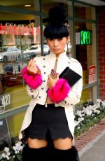 BAI LING at a Nail Salon in Beverly Hills