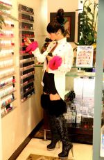 BAI LING at a Nail Salon in Beverly Hills