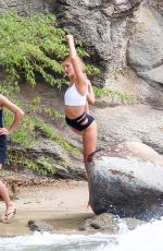 CANDICE SWANPOEL at VS Swim Photoshoot in Puerto Rico