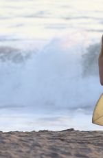 CARA DELEVINGNE in Bikini Top at a Beach in Malibu
