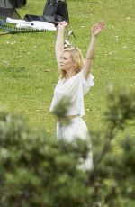 CATE BLANCHETT on the Set of Giorgio Armani Commercial in Sydney