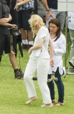 CATE BLANCHETT on the Set of Giorgio Armani Commercial in Sydney