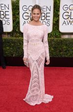 CHRISSY TEIGEN at 2015 Golden Globe Awards in Beverly Hills