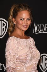 CHRISSY TEIGEN at Instyle and Warner Bros Golden Globes Party in Beverly Hills