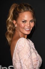 CHRISSY TEIGEN at Instyle and Warner Bros Golden Globes Party in Beverly Hills