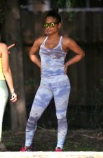 CHRISTINA MILIAN in Tights Working Out at a Park in Studio City