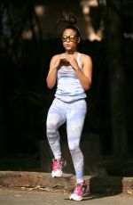 CHRISTINA MILIAN in Tights Working Out at a Park in Studio City