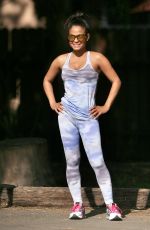 CHRISTINA MILIAN in Tights Working Out at a Park in Studio City