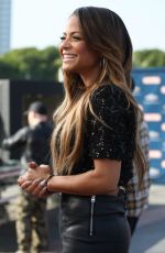 CHRISTINA MILIAN on the Set of Extra in Universal City