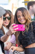 CHRISTINA MILIAN on the Set of Extra in Universal City