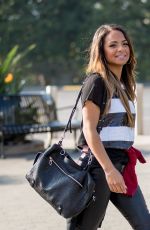 CHRISTINA MILIAN on the Set of Extra in Universal City