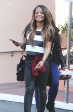 CHRISTINA MILIAN on the Set of Extra in Universal City