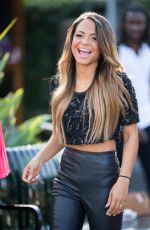CHRISTINA MILIAN on the Set of Extra in Universal City