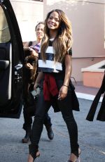 CHRISTINA MILIAN on the Set of Extra in Universal City
