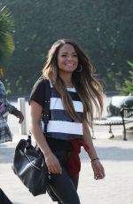 CHRISTINA MILIAN on the Set of Extra in Universal City
