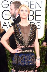 CLAIRE DANES at 2015 Golden Globe Awards in Beverly Hills