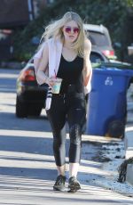 DAKOTA FANNING Out Hiking at Runyon Canyon in Los Angeles