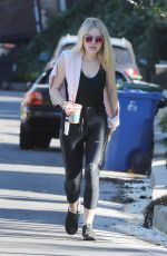 DAKOTA FANNING Out Hiking at Runyon Canyon in Los Angeles