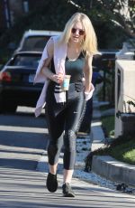 DAKOTA FANNING Out Hiking at Runyon Canyon in Los Angeles