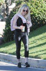 DAKOTA FANNING Out Hiking at Runyon Canyon in Los Angeles