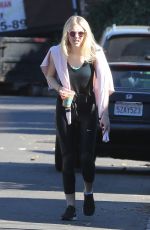 DAKOTA FANNING Out Hiking at Runyon Canyon in Los Angeles