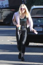 DAKOTA FANNING Out Hiking at Runyon Canyon in Los Angeles
