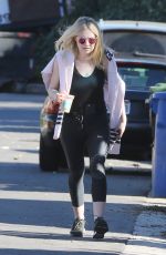 DAKOTA FANNING Out Hiking at Runyon Canyon in Los Angeles