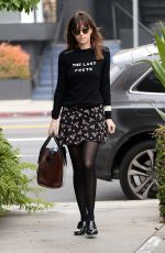 DAKOTA JOHNSON in Skirt Out and About in Los Angeles 2001