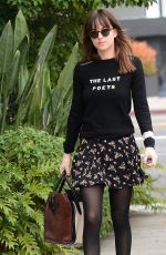 DAKOTA JOHNSON in Skirt Out and About in Los Angeles 2001