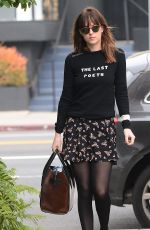 DAKOTA JOHNSON in Skirt Out and About in Los Angeles 2001