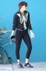 DAKOTA JOHNSON in Tights Leaves Pilates Class in West Hollywood