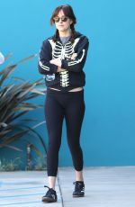 DAKOTA JOHNSON in Tights Leaves Pilates Class in West Hollywood