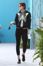 DAKOTA JOHNSON in Tights Leaves Pilates Class in West Hollywood